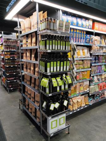 Great Southern Groves produce commanding a full end of aisle display in high end grocery retailer, The Boatshed Market in Perth.